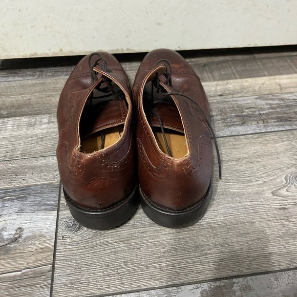 Hadley London Shoes Size 11 Semi Brogue Oxfords Soft Brown Leather Laces Mens - Picture 6 of 8
